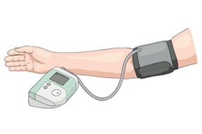 Miessung vum Blutdrock mat engem elektroneschen Tonometer mat